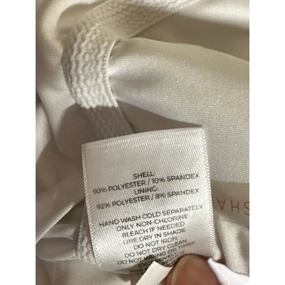 Shade & Shore Women Criss-Crossed Back Striped One Piece Swimsuit Size XL Multi - Picture 8 of 8